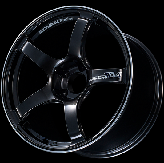 Advan Yokohama TC4 17x9 +45 5-114.3 Racing Black Gunmetallic and Ring Wheel