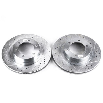 Power Stop Front Evolution Drilled & Slotted Rotors Pair Lexus GX470 2003-2009 / Toyota 4Runner 2003-2009