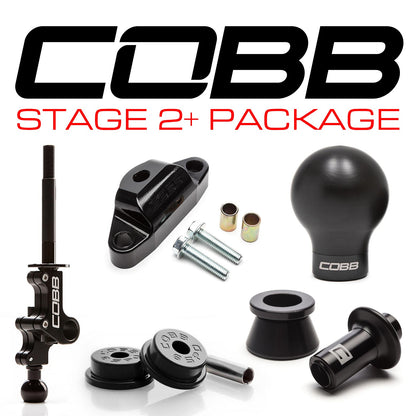 Cobb STI 6MT Stage 2+ Drivetrain Package w/Weighted White Knob + Stealth Black Lockout | 215X02P-WK-WT-BKBK