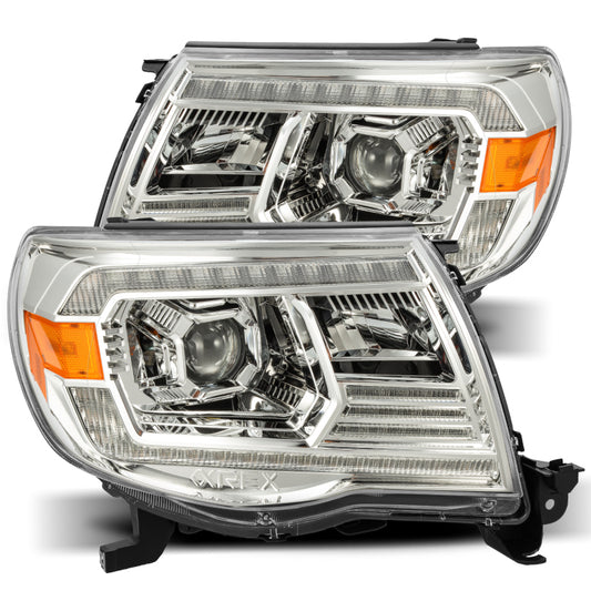 AlphaRex LUXX LED Projector Headlights Plank Style Chrome w/Activation Light/DRL Toyota Tacoma 2005-2011 | 880740