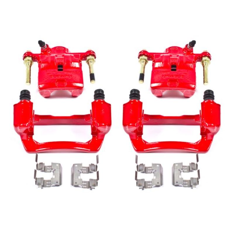 Power Stop 09-13 Subaru Forester Rear Red Calipers w/Brackets - Pair | S3424