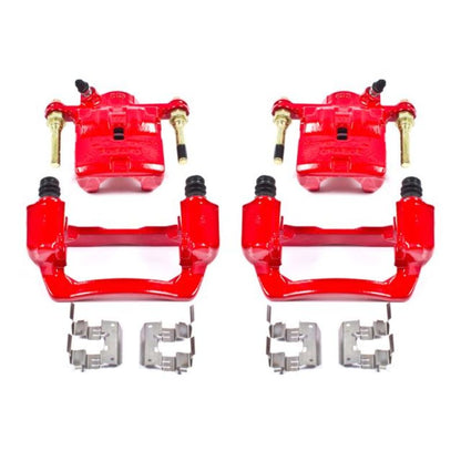 Power Stop 09-13 Subaru Forester Rear Red Calipers w/Brackets - Pair | S3424