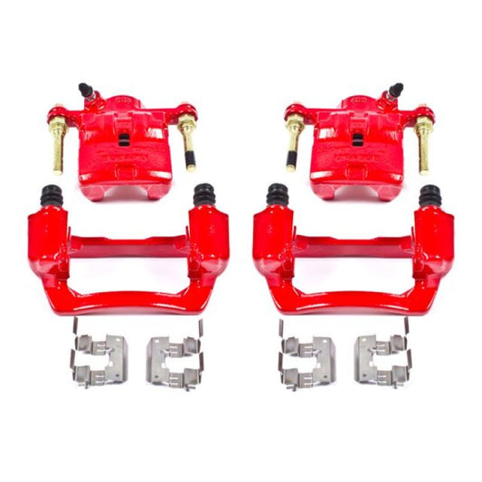 Power Stop 09-13 Subaru Forester Rear Red Calipers w/Brackets - Pair | S3424