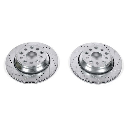 Power Stop ear Evolution Drilled & Slotted Rotors Pair Lexus LS460 2007-2017 / LS600h 2008-2016 / LS500 2018-21 / LS500h 2018-2020 | JBR1350XPR