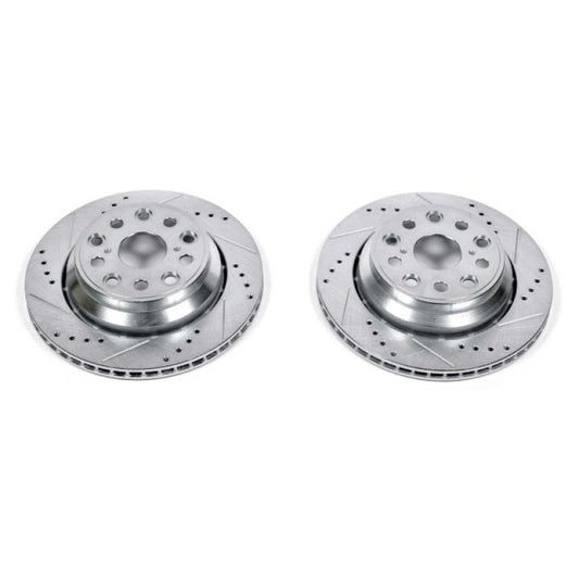 Power Stop ear Evolution Drilled & Slotted Rotors Pair Lexus LS460 2007-2017 / LS600h 2008-2016 / LS500 2018-21 / LS500h 2018-2020 | JBR1350XPR