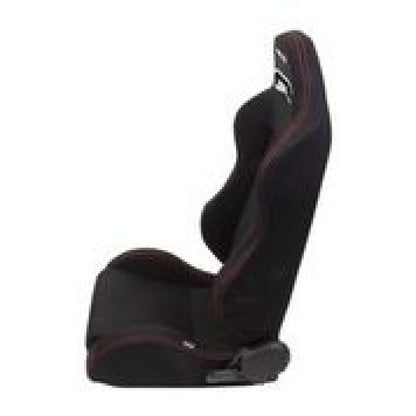 NRG Sport Seats | Pair Type-R Cloth w/NRG Logo - Black w/Red Stitch