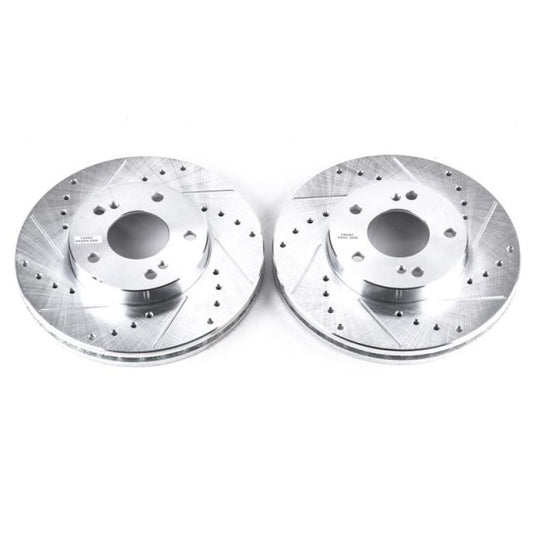 Power Stop Front Evolution Drilled & Slotted Rotors Pair Infiniti J30 1993-1997 / Q45 1990-1996 | JBR550XPR