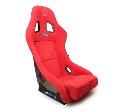 NRG FRP Bucket Seat ULTRA Edition - Medium | Red Alcantara/Pearlized Back