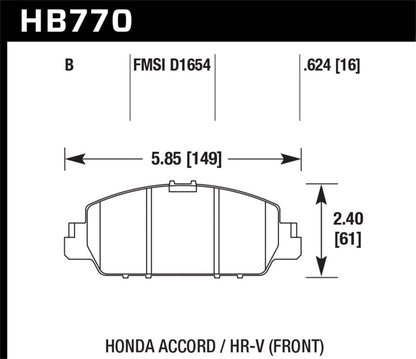 Hawk 13-17 Accord HPS 5.0 Front Brake Pads | HB770B.624