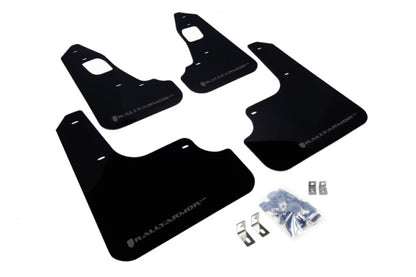 Rally Armor UR Black Mud Flap w/ Grey Logo Mitsubishi EVO X 2008-2017 | MF10-UR-BLK/GRY