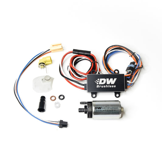 DeatschWerks DW440 440lph Brushless Fuel Pump Single / Dual Controller w/ Install Kit Subaru WRX 2008-2014 | dwk9-441-C102-0910