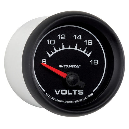 Autometer Euro-Style 2-1/16in 8-18V Short Sweep Electronic Voltmeter Gauge Universal | 5992