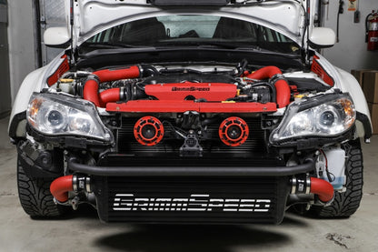 GrimmSpeed Front Mount Intercooler Kit - Black Core Red Pipe Subaru WRX 2008-2014 | 090251
