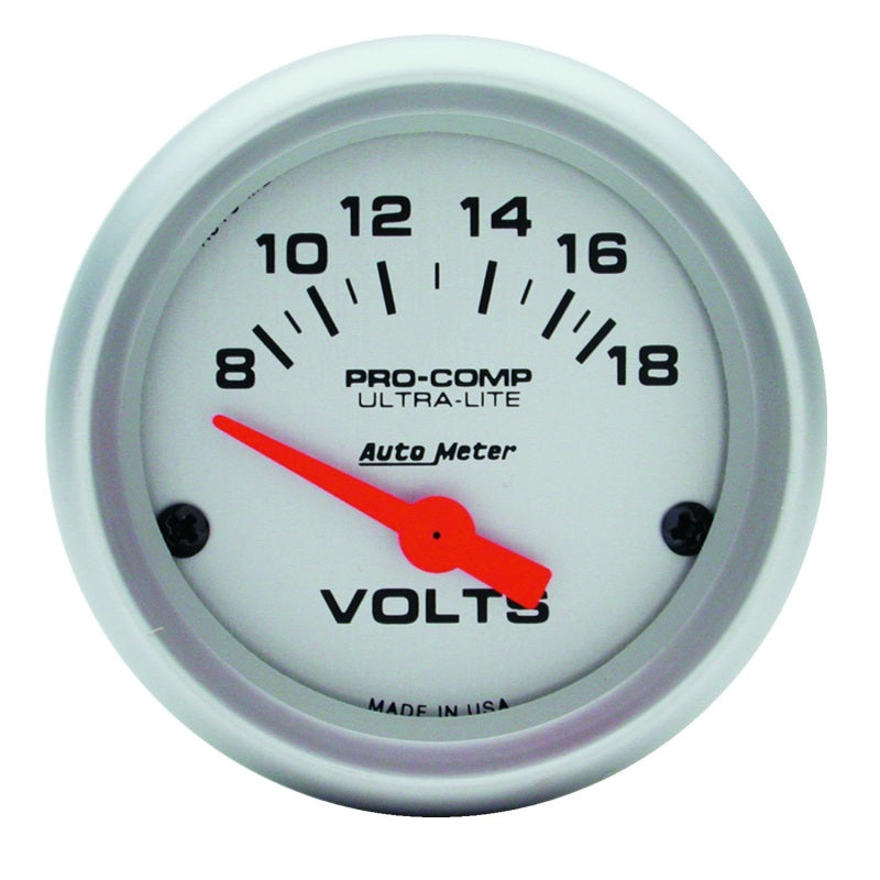 Autometer Ultra-Lite 52mm Short Sweep Electronice Voltage Gauge Universal | 4391