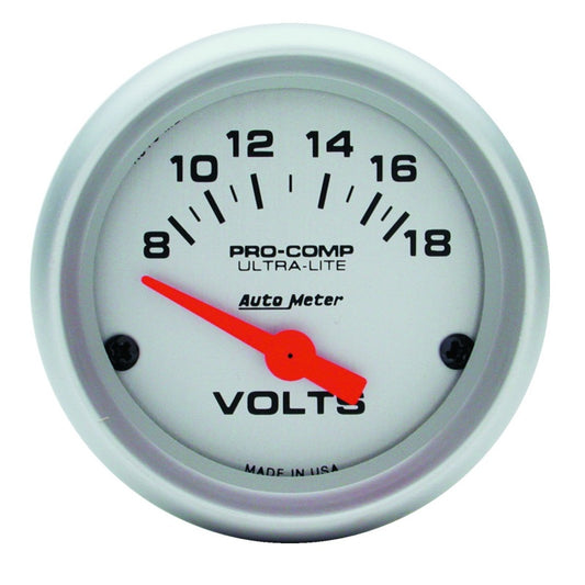 Autometer Ultra-Lite 52mm Short Sweep Electronice Voltage Gauge Universal | 4391