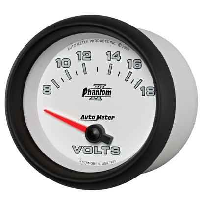 Autometer Phantom II 2-5/8in 18V Electric Voltmeter Gauge Universal | 7891