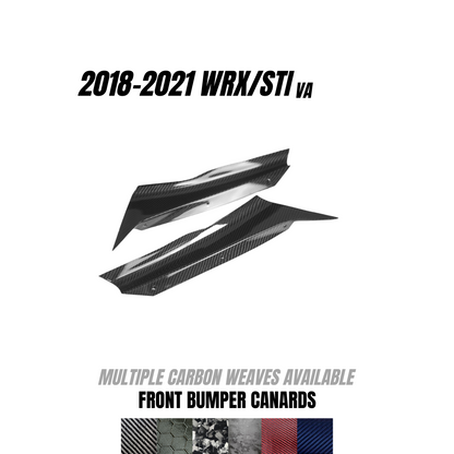 JDMuscle Tanso Carbon Fiber Canards V1 for 2018-2021 Subaru WRX/STI w/ stock bumper