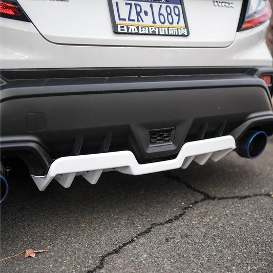JDMuscle 22-24 WRX Rear Diffuser V1 - Paint Matched / Gloss Black / Cherry Red