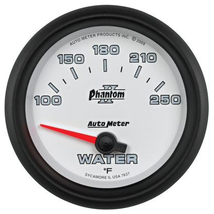 Autometer Phantom II 2-5/8in 100-250 Degrees F Electrical Water Temperature Gauge Universal | 7837