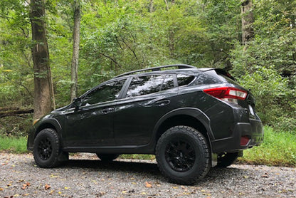 Rally Armor Lift/AT Black UR Mud Flap w/ Silver Logo Front Only Subaru Crosstrek 2018+ | MF46-FTLT-BLK/SIL