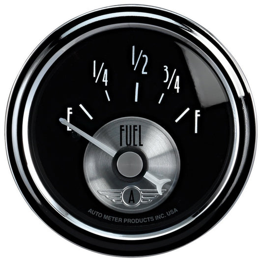 Autometer Prestige Series Black 52mm 0-90OHM Short Sweep Electronic Fuel Level Gauge Universal | 2014