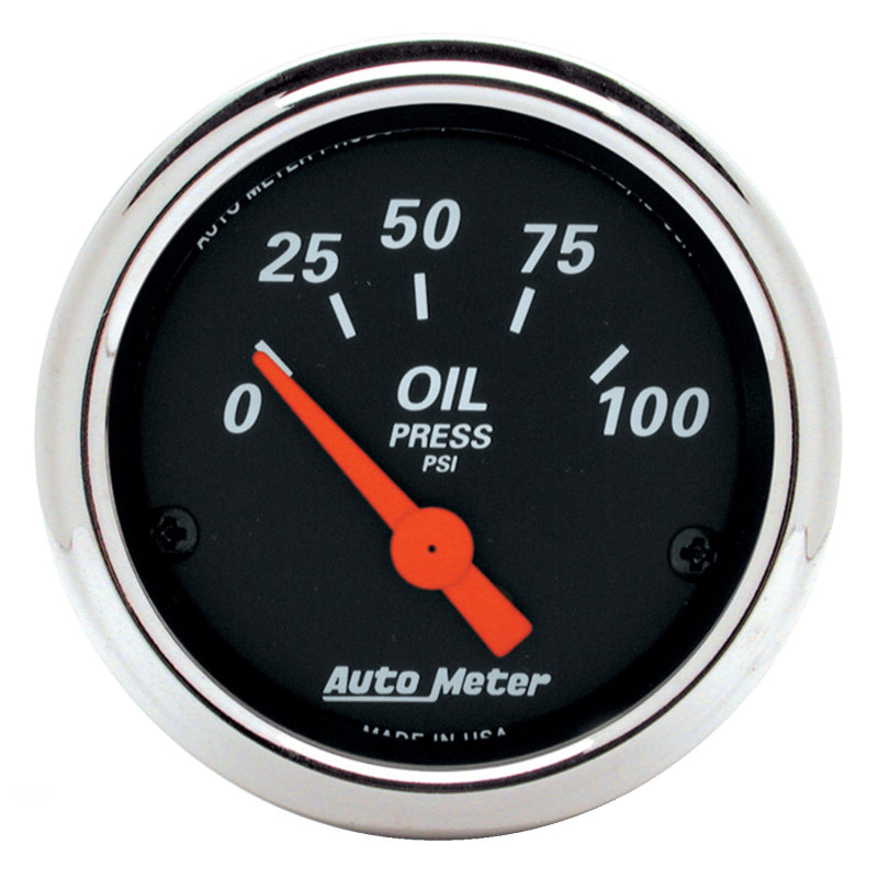 Autometer Designer Black 2 1/16in 100 PSI Electronic Oil Pressure Gauge Universal | 1426