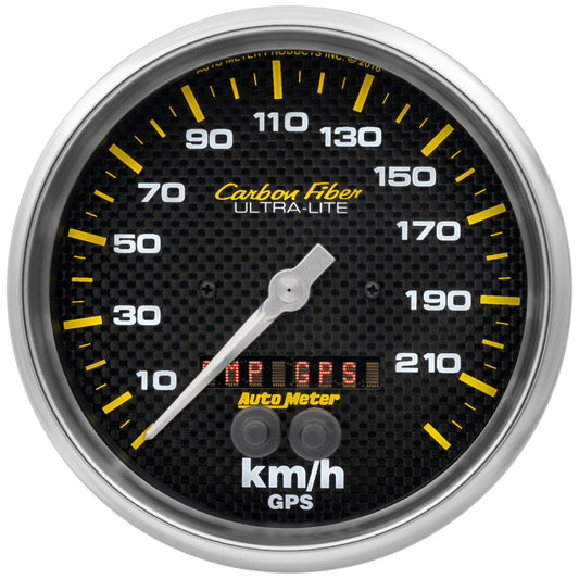 Autometer Carbon Fiber 5in. 0-225 KM/H GPS Speedometer Gauge Universal | 4881-M