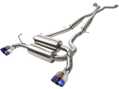 aFe Takeda 2-1/2in 304SS Cat-Back Exhaust w/ Blue Flame Tips Infiniti G37 2008-2013 / Q60 V6-3.7 2014-2015 | 49-36103-L