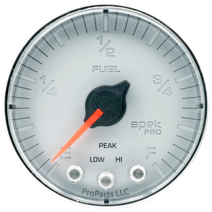 Autometer Spek-Pro Gauge Fuel Level 2 1/16in 0-270 Programmable Silver / Chrm Universal | P312218