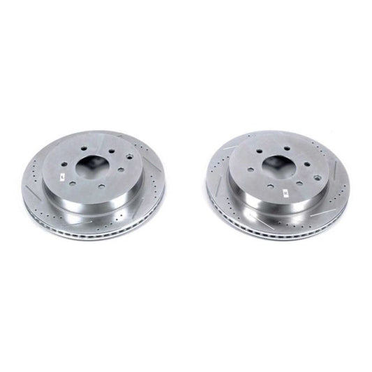 Power Stop Rear Evolution Drilled & Slotted Rotors Pair Infiniti QX56 2011-2013 / QX80 2014-21 / Nissan Armada 2017-21 / Patrol 2010-2013 | JBR1553XPR