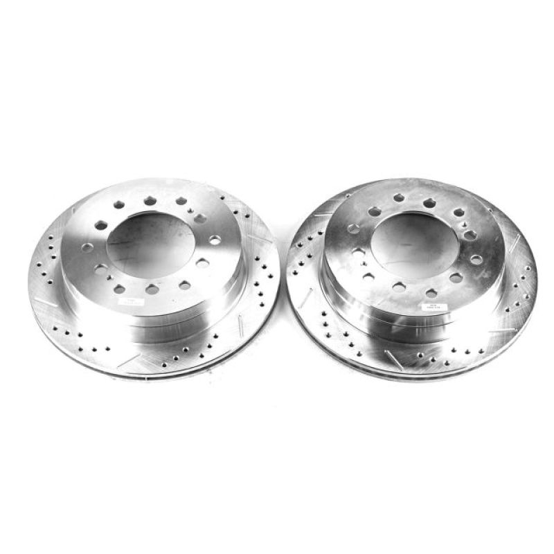 Power Stop Rear Evolution Drilled & Slotted Rotors Pair Lexus GX470 2003-2009 / Toyota Sequoia 2001-2007 / 4Runner 2003-2009 / Fj Cruiser 2007-2009 | JBR971XPR