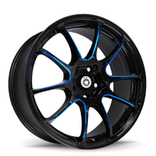Konig Illusion 18x8 5x114.3 ET45 Black/Ball Cut Blue