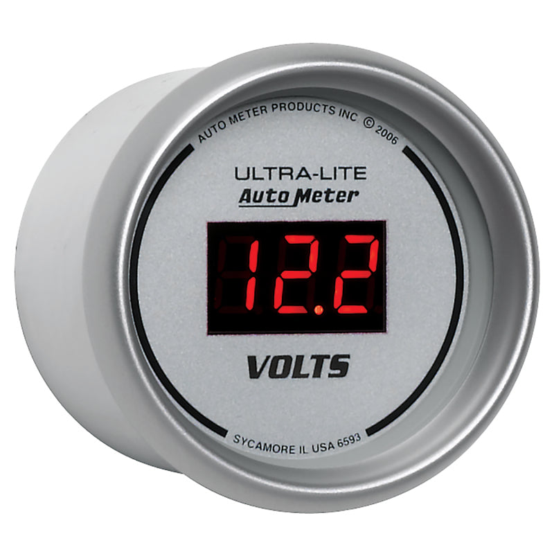 Autometer Ultra-Lite 2-1/16in 8-18 Volts Digital Voltmeter Universal | 6593