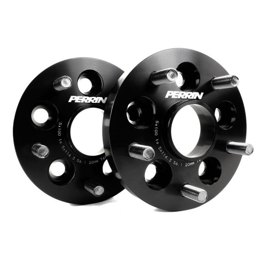 PERRIN 5x100 to 5x114.3 20mm Wheel Adapters Black Subaru WRX 2002-2014 | PSP-WHL-220BK