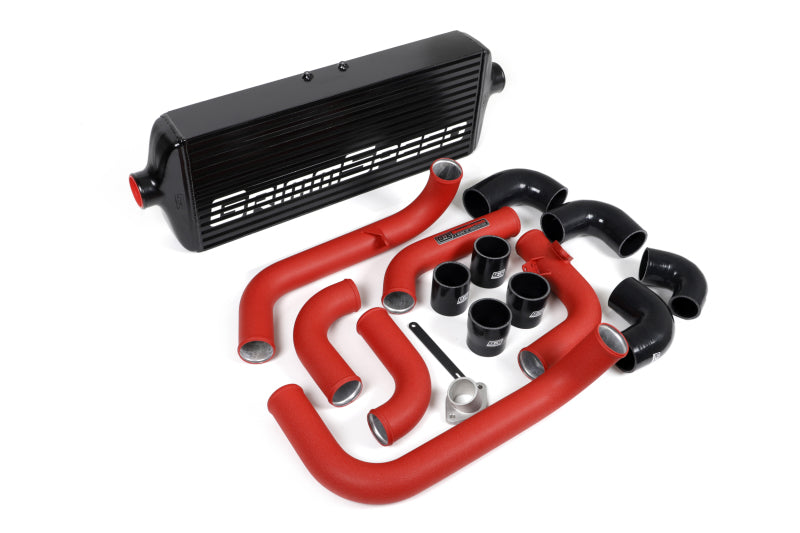 GrimmSpeed Front Mount Intercooler Kit - Black Core Red Pipe Subaru WRX 2008-2014 | 090251