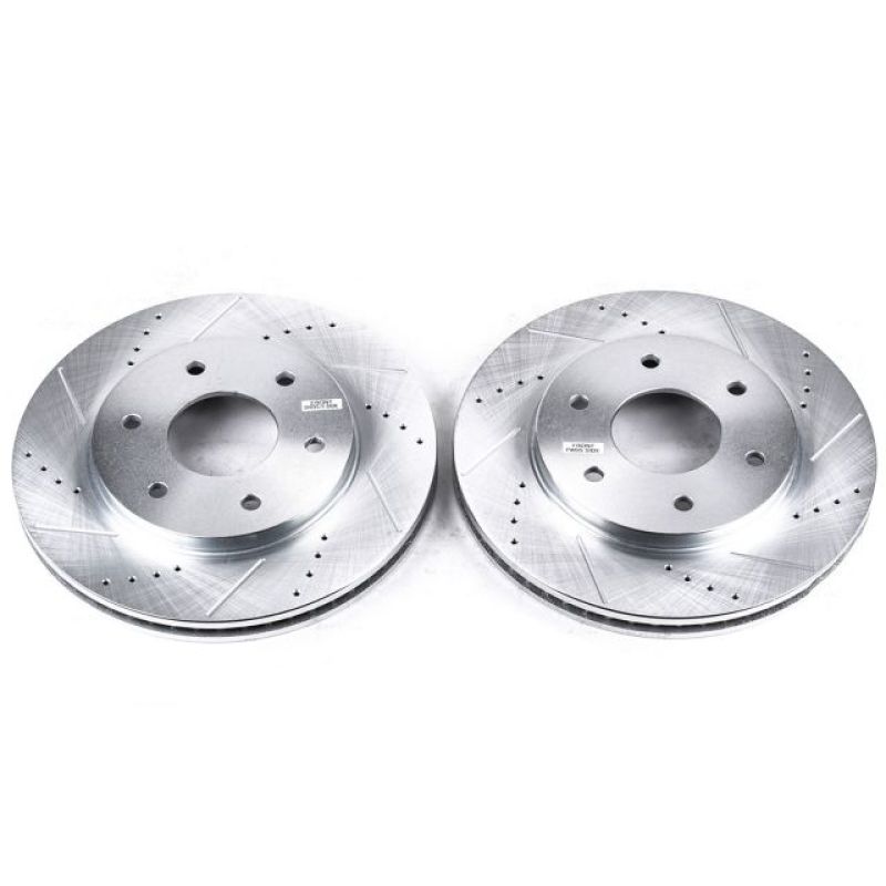 Power Stop Front Evolution Drilled & Slotted Rotors Pair Infiniti QX56 2004-2005 / Nissan Pathfinder 2004 / Armada 2004-2005 / Titan 2004-2005 | JBR993XPR