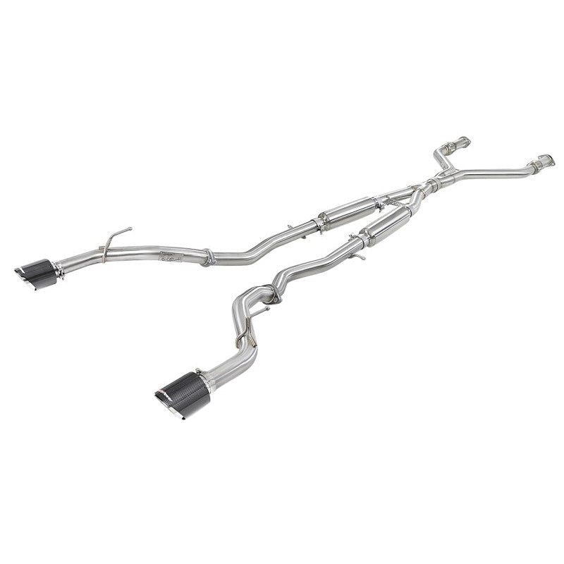 aFe Takeda 2.5in 304 SS Cat-Back Exhaust System w/ Carbon Fiber Tips 16-20 Infiniti Q50 V6-3.0L | tt | 49-36132NM-C