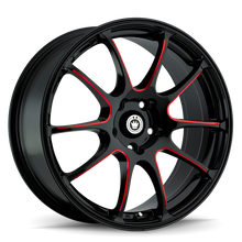 Konig Illusion 17x7 5x114.3 ET40 Black/Ball Cut Red