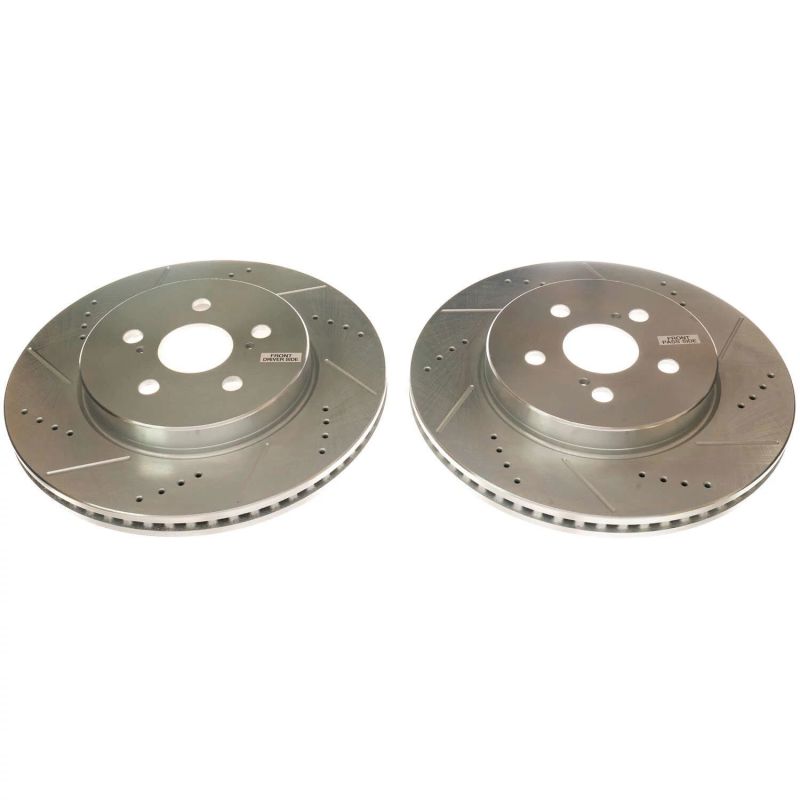 Power Stop Front Evolution Drilled & Slotted Rotors Pair Toyota Corolla 2019-21 | JBR1780XPR