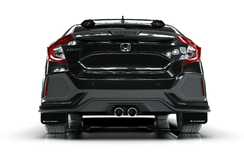 Rally Armor [17-21 Civic Sport/Sport Touring Hatchback] UR Black Mud Flap w/ White Logo | MF51-UR-BLK/WH