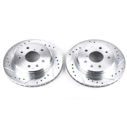 Power Stop Rear Evolution Drilled & Slotted Rotors Pair Mazda RX-7 1986-1991 | JBR383XPR