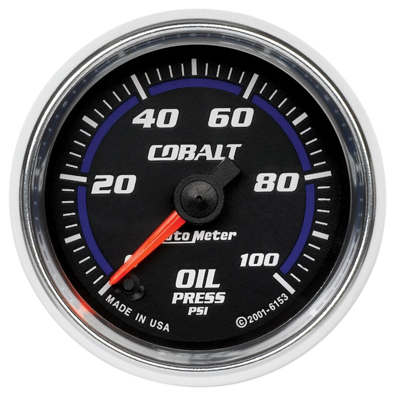 Autometer Cobalt 52mm 100 PSI Electric Oil Pressure Gauge Universal | 6153
