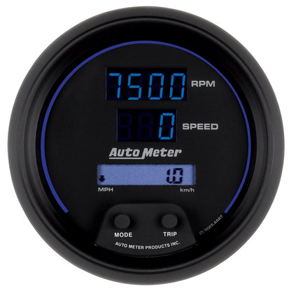 Autometer 85.7mm Black Digital 8000rpm/160mph or 260kmph Electric Tachometer/Speedometer Combo Universal | 6987