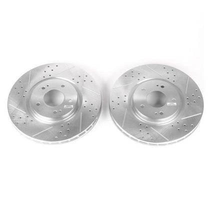 Power Stop Front Evolution Drilled & Slotted Rotors Pair Mitsubishi Lancer 2003-2006 | JBR1109XPR