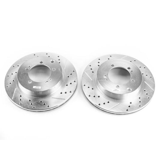 Power Stop Rear Evolution Drilled & Slotted Rotors Pair Mitsubishi Lancer 2003-2006 | JBR1131XPR