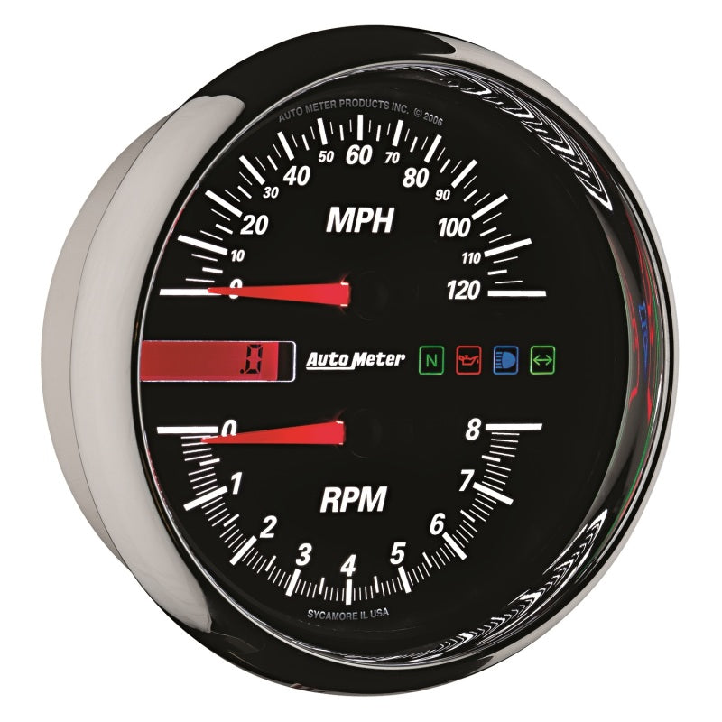 Autometer Pro-Cycle Gauge Tachometer/Speedometer 4 1/2in 8K Rpm/120 Mph Black Universal | 19466