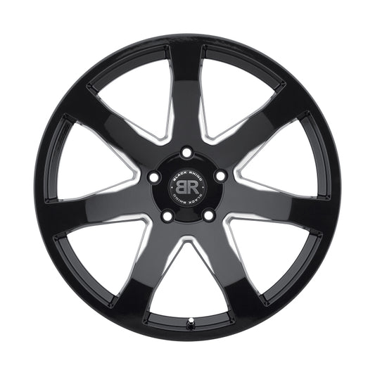 Black Rhino Mozambique 20x8.5 5x114.3 ET35 CB 76.1 Gloss Black w/Milled Spokes Wheel