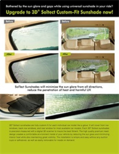 3D MAXpider 2008-2014 Impreza Wagon Black Sun Shades - Rear Window | S1SB0055