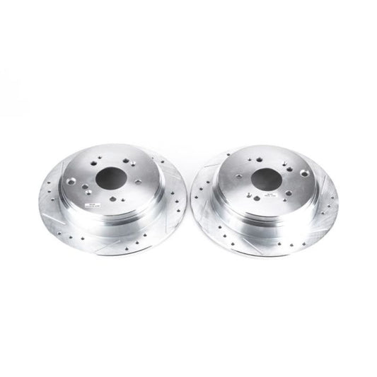 Power Stop Rear Evolution Drilled & Slotted Rotors Pair Honda Odyssey 2002-2004 | JBR988XPR