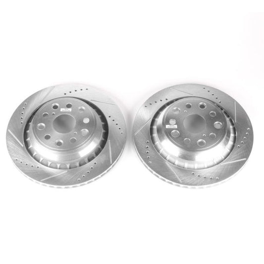 Power Stop Rear Evolution Drilled & Slotted Rotors Pair Lexus LS460 2007-2017 / LS600h 2008-2016 | JBR1352XPR